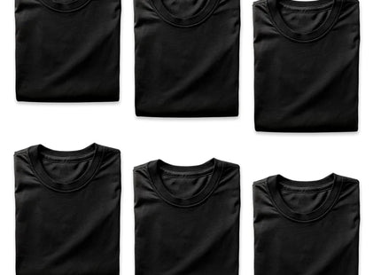 T SHIRT BLACK ROUND 6 PACK