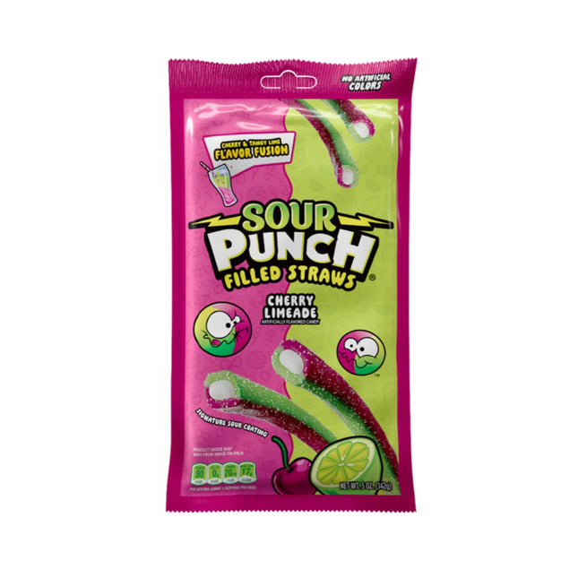 SOUR PUNCH 5oZ FILLED STRAWS CHERRY LIMEADE 1COUNT