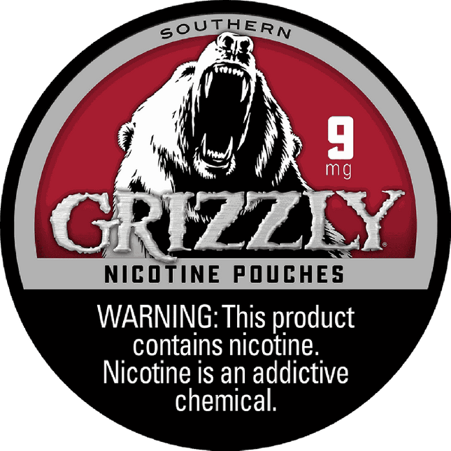 GRIZZLY NICOTINE POUCHES 9MG SOUTHERN 5ROLLS