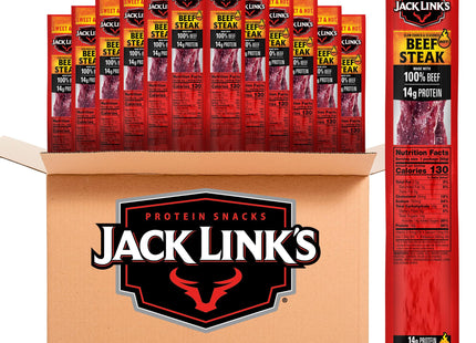 JACK LINK'S 2oZ SWEET & HOT BEEF STEAK 12COUNT