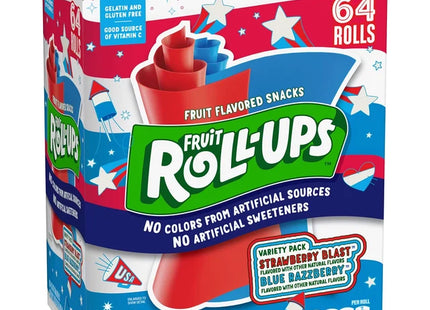 FRUIT 0.5oZ ROLL-UPS VARIETY PACK STRAWBERRY BLAST & BLUERAZZBERRY 64COUNT