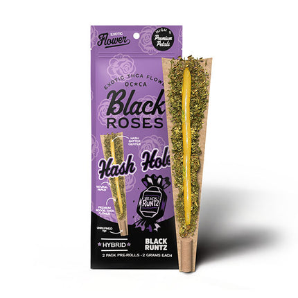 BLACK ROSES HASH HOLE PRE-ROLLS 2PK-10CT BLACK RUNTZ