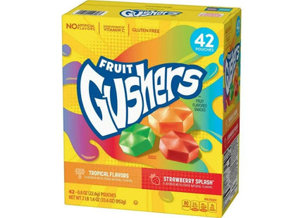 GUSHERS 0.8oZ FRUIT FLAVORED SNACKS VARIETY PACK TROPICAL & STRAWBERRY 42COUNT