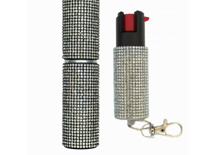 CHEETAH STONES PEPPER SPRAY & STUN GUN - SILVER