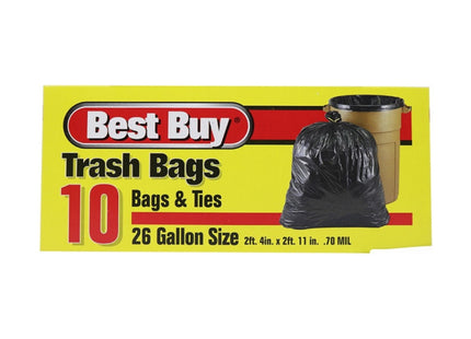 BEST BUY TRASH BAG -10CT -26GAL