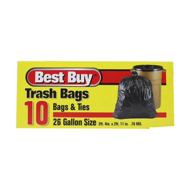 BEST BUY TRASH BAG -10CT -26GAL