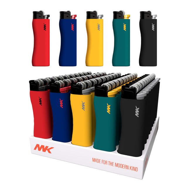 MK ASSORTED SOLID COLOR FLINT LIGHTERS 50 CT
