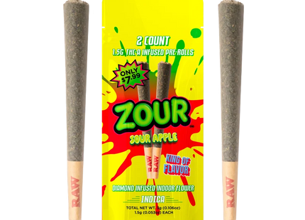 ZOUR  1.5G THC-A PRE-ROLL PRE-PRICED - $7.99 10PACKS