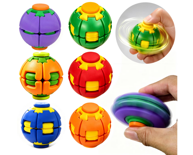 PRESS FIDGET BALL ROTATING ASSORTED 24PACK