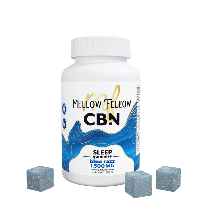 MELLOW FELLOW CBN 1500MG SLEEP GUMMIES BLUE RAZZ 30 COUNT