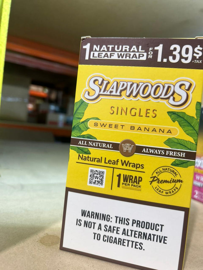 SLAPWOODS SINGLES SWEET BANANA - 20 PACK PER BOX - PREPRICED 1/$1.39