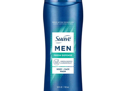SUAVE MEN BODY + FACE WASH FRESH DEFENSE GREEN WOODS & GRAPEFRUIT 1COUNT