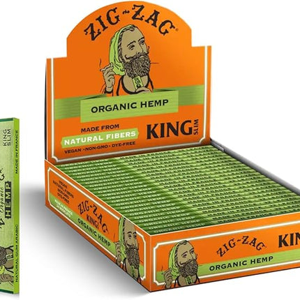 ZIG-ZAG ORGANIC HEMP KING SLIM PAPER 24CT