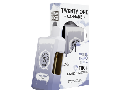 TWENTY ONE CANNABIS THCA 3.5ML LIQUID DIAMONDS DISPOSABLE VAPE – WHITE RHINO (INDICA) 6PK