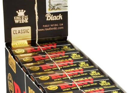 RAW BLACK CLASSIC ROLLS KING SIZE WIDE 12/BOX