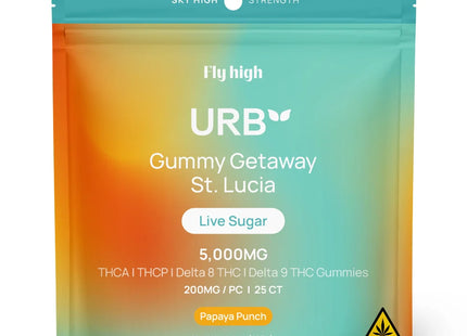 URB LIVE SUGAR 5000MG GUMMY GETAWAY ST.LUCIA WATERMELON SANGRIA 6PACK