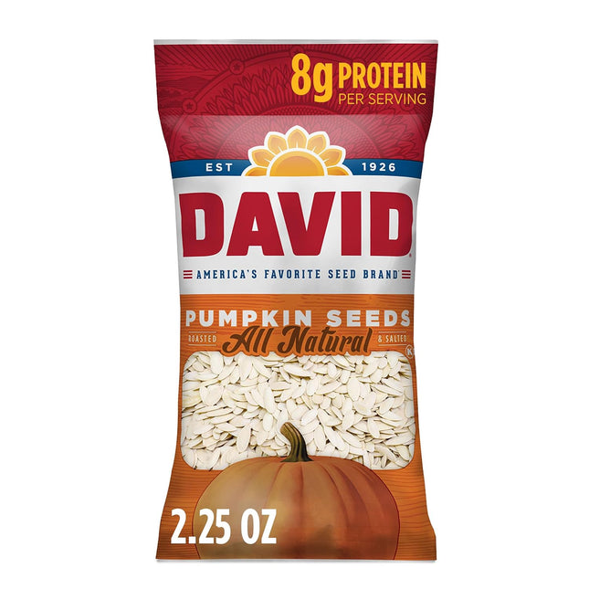 DAVID 2.25oZ PUMPKIN SEEDS ALL NATURAL 1PACK