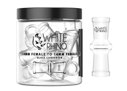 WHITE RHINO 14MM FEMALE TO 14MM FEMALE GLASS CONVERTER  10CT