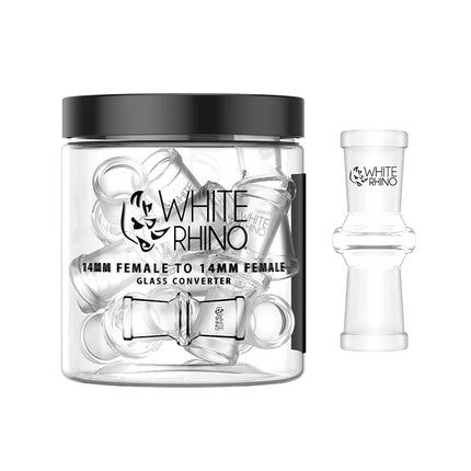 WHITE RHINO 14MM FEMALE TO 14MM FEMALE GLASS CONVERTER  10CT