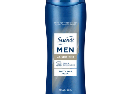 SUAVE MEN MOISTURIZING BODY + FACE WASH SHEA & SANDALWOOD 1COUNT
