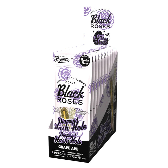BLACK ROSES 2GRAM DIAMOND HASH HOLES PRE-ROLL GRAPE APE 10PK