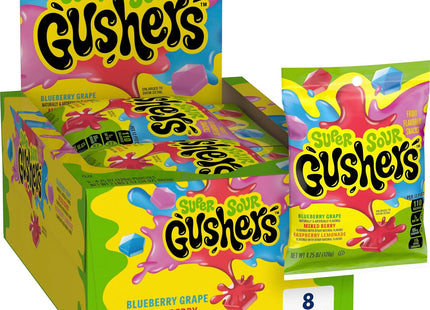 GUSHERS 4.25oZ FRUIT FLAVOR SNACK SUPER SOUR 8PACKS