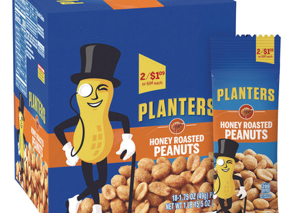 PLANTERS 1.75oZ SNACK PRE-PRICED 2 FOR $1.09 HONEY ROASTED PEANUTS 18PACK