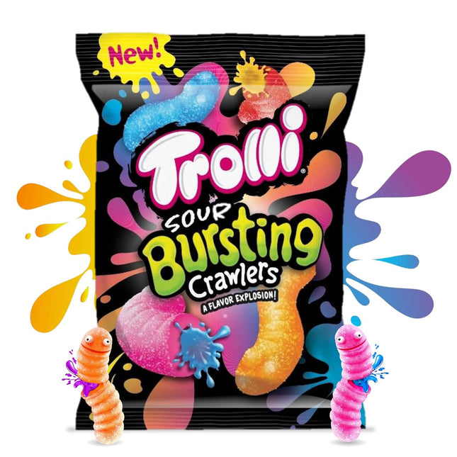 TROLLI 4.25oZ GUMMI CANDY SOUR BURSTING CRAWLERS 1COUNT