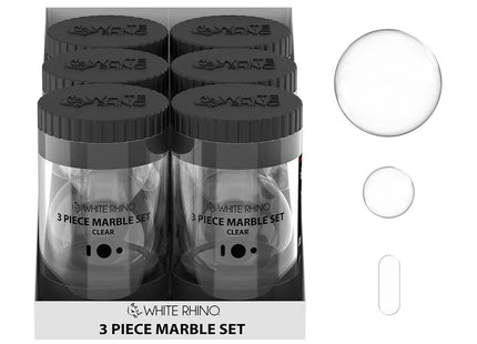 WHITE RHINO TERP SLURPER 3 PC SET 6 COUNT JARS CLEAR- 6 CT