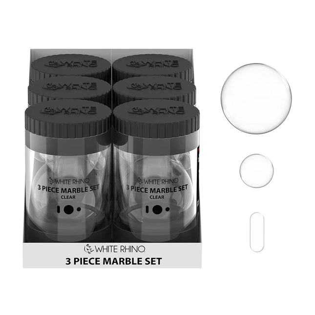 WHITE RHINO TERP SLURPER 3 PC SET 6 COUNT JARS CLEAR- 6 CT