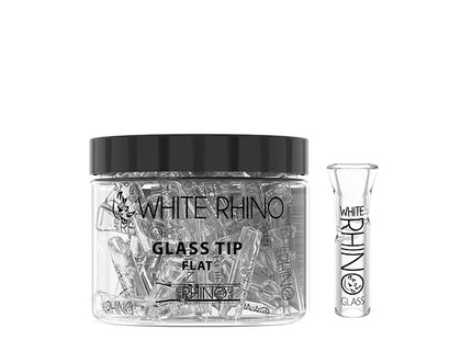 WHITE RHINO XL GLASS TIP FLAT - 50 COUNT JAR