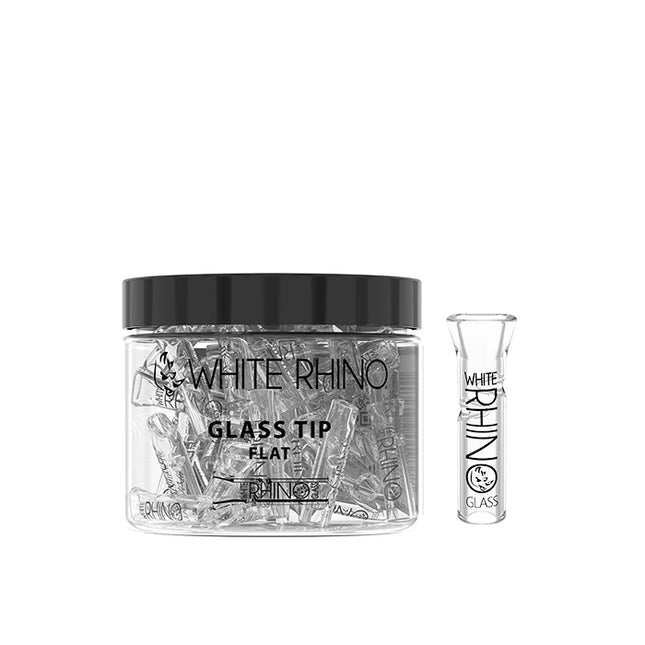 WHITE RHINO XL GLASS TIP FLAT - 50 COUNT JAR