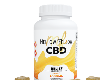 MELLOW FELLOW CBD 1500MG RELIEF GUMMIES PEACH 30 COUNT
