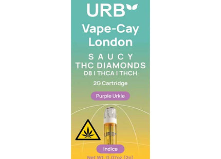 URB SAUCY THC DIAMONDS 2ML CARTRIDGES  6PACK