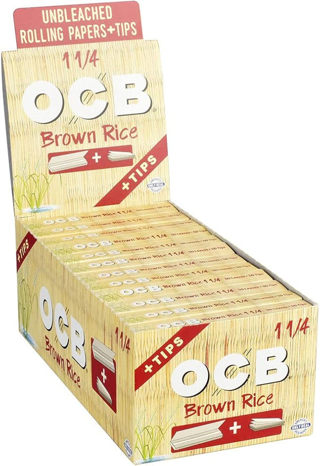 OCB BROWN 1 1/4+TIPS - 24 CT