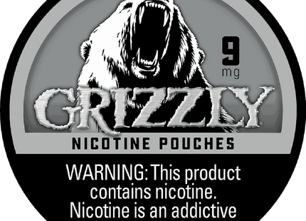 GRIZZLY NICOTINE POUCHES 9MG  5ROLLS