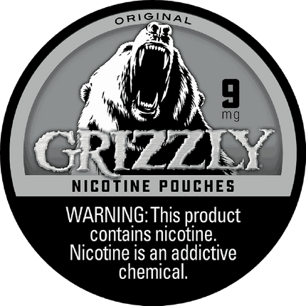 GRIZZLY NICOTINE POUCHES 9MG ORIGINAL 5ROLLS