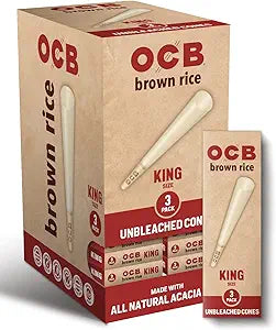 OCB BROWN RICE 3PK CONES KING SIZE 24PACK