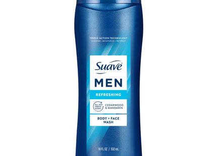 SUAVE MEN 18OZ REFRESHING BODY + FACE WASH CEDARWOOD & MANDARIN 1COUNT