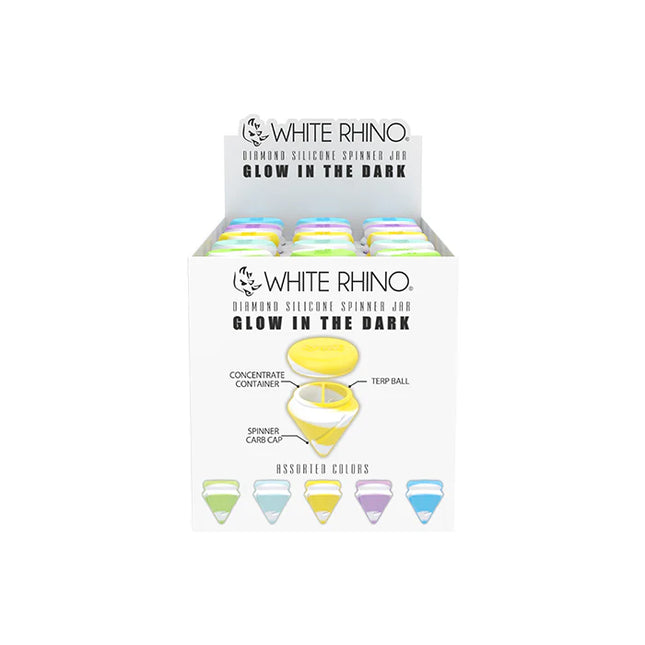 WHITE RHINO DIA SIL SPIN JAR GLOW - 45CT