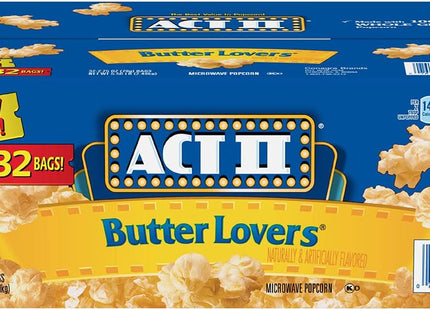 ACT II 2.75oZ BUTTER LOVERS POPCORN 32COUNT
