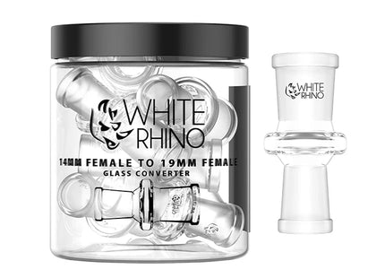 WHITE RHINO 14MM FEMALE TO 19MM FEMALE GLASS CONVERTER  10CT