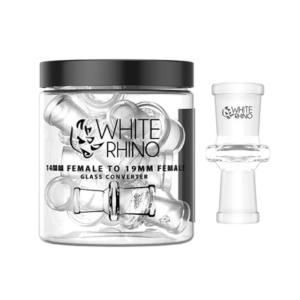 WHITE RHINO 14MM FEMALE TO 19MM FEMALE GLASS CONVERTER  10CT