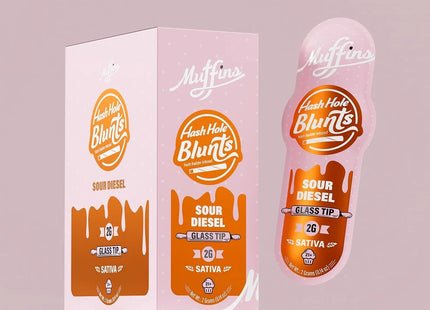 MUFFINS 2G HASH HOLE BLUNTS WITH GLASS TIP 20COUNT