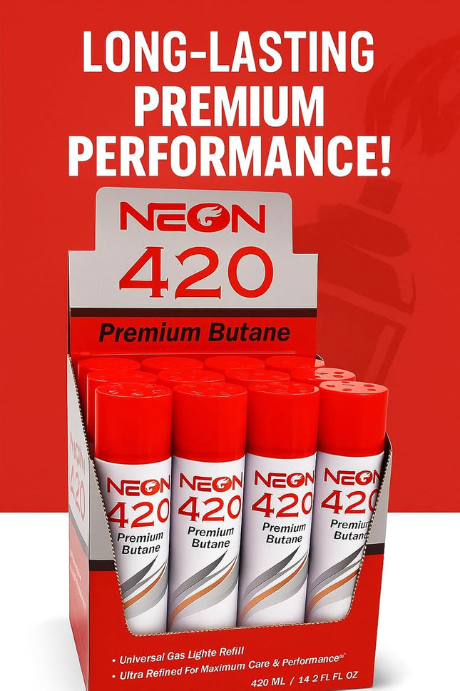 NEON PREMIUM BUTANE 420 ML 12PK