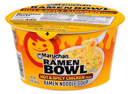 MARUCHAN RAMEN BOWL 3.32oZ HOT & SPICY CHICKEN FLAVOR 6COUNT
