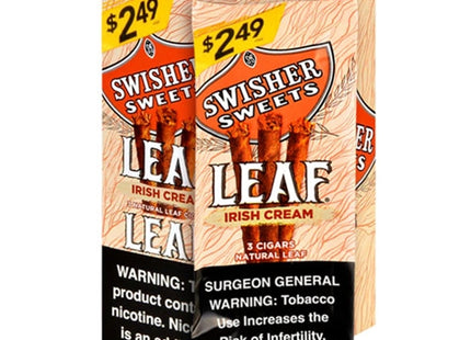 SWISHER LEAF CIGARS 3 FOR $2.49 IRISH CREAM 10PACKS