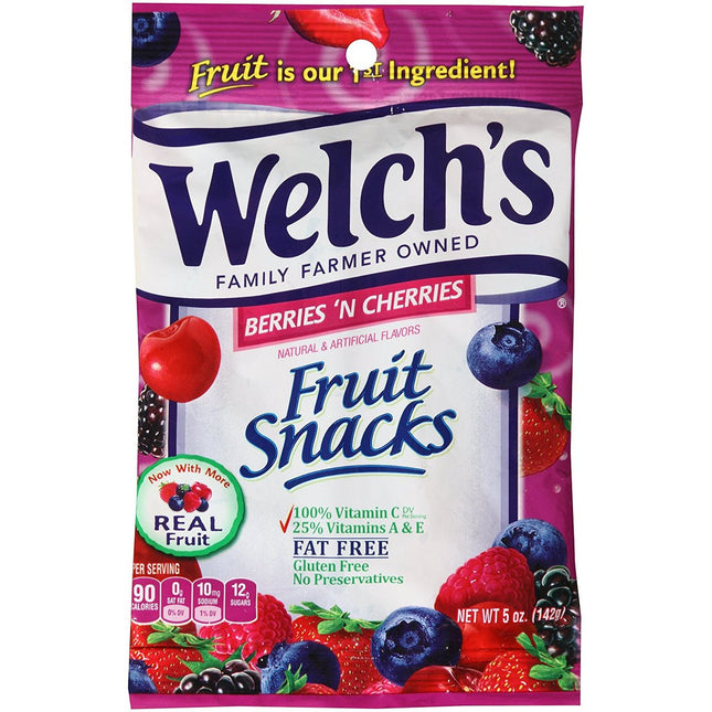 WELCH'S 5oZ PACK FRUIT SNACK BERRIES N' CHERRIES 1COUNT