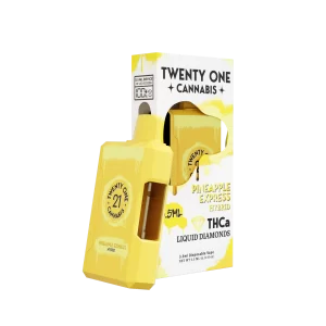 TWENTY ONE CANNABIS THCA 3.5ML LIQUID DIAMONDS DISPOSABLE VAPE – PINEAPPLE EXPRESS (HYBRID) 6PK