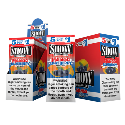 SHOW CIGARS 5 FOR 1.00$ MANGO BLUEBERRY 15PACK